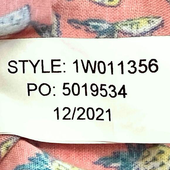 Vineyard Vines Pineapple Cape Cocktails Shirt Medium S/S Coral Pink Yellow NEW! - Picture 12 of 12